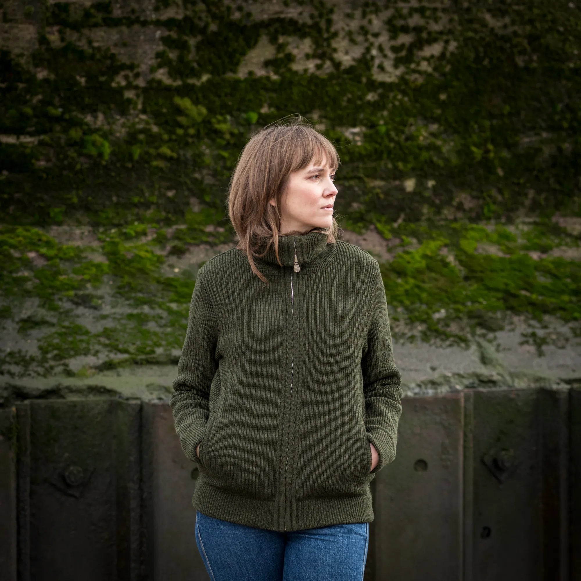 Jacke schwer mit Kragen